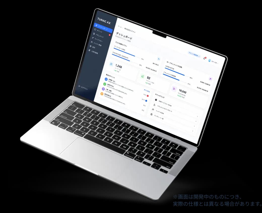 TUNAG AX ダッシュボード画面